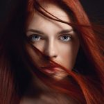 sexy beautiful redhead girl with long hair beauty
